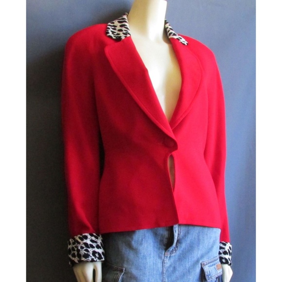 Dior Jackets & Blazers - Christian Dior Red Leopard Structured Jacket 8